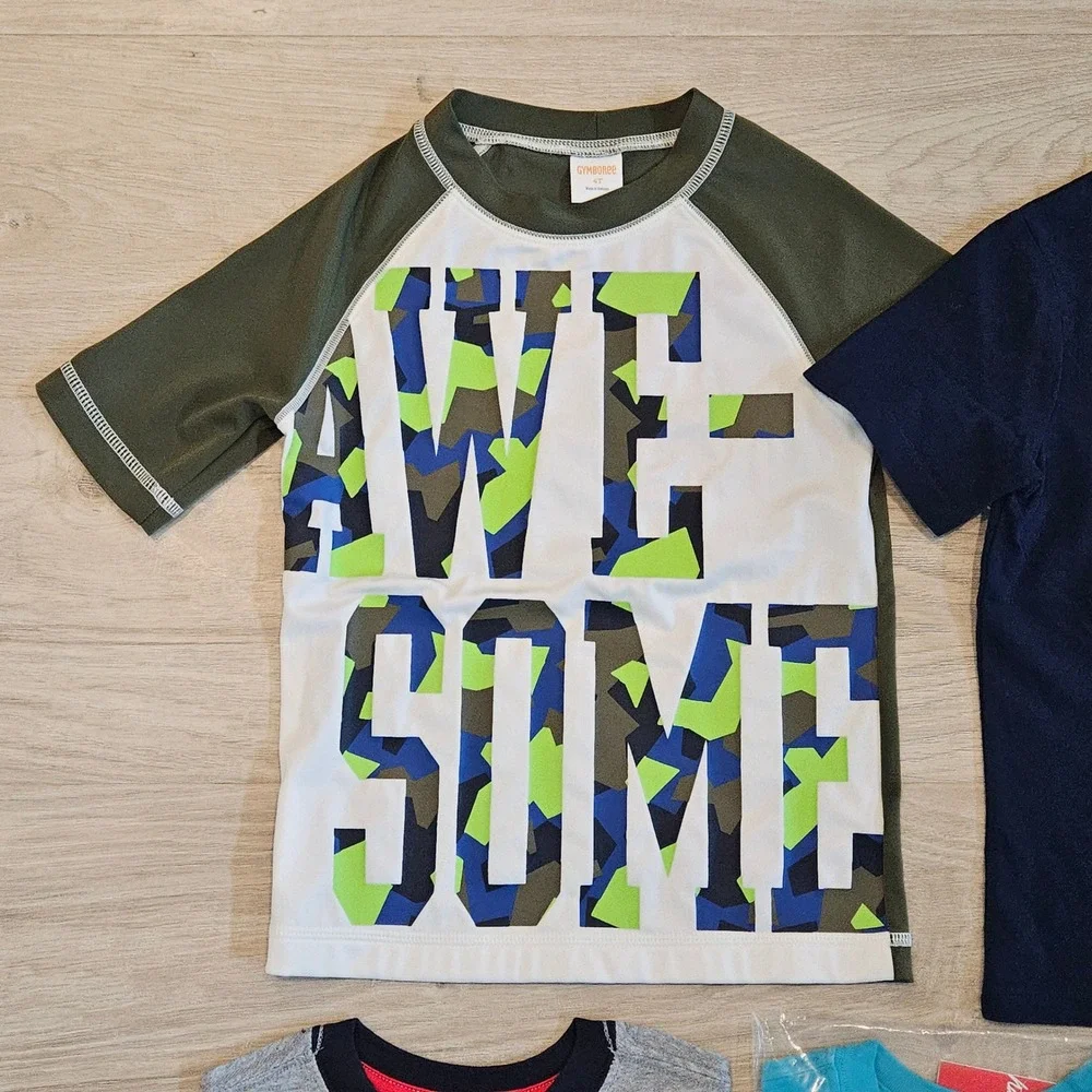 Gap Gymboree Hanna Andersson T-Shirt Lot of 5 Kids 4T‎ NEW Dinosaur Shark Bugs